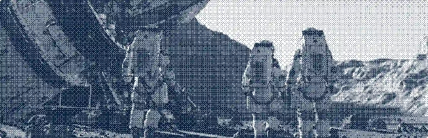 Astronauts exploring a planet banner